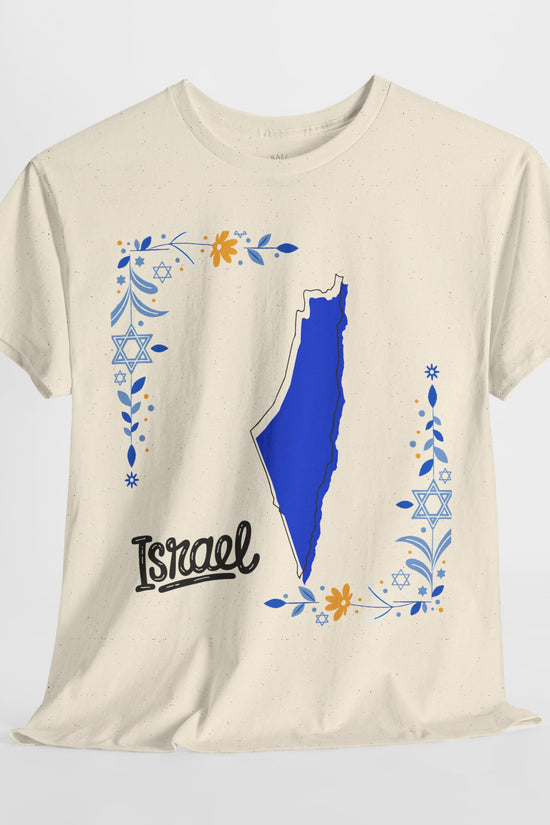 Israel Map T-Shirt – Floral Design (Multiple Colors)