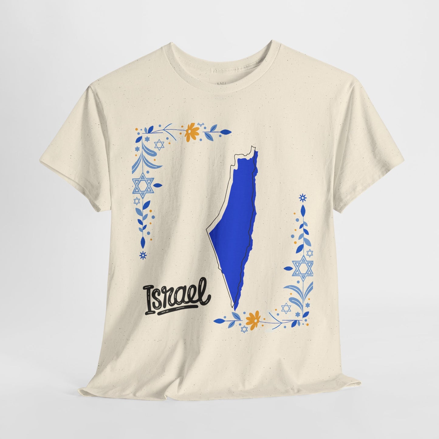 Israel Map T-Shirt – Floral Design (Multiple Colors)