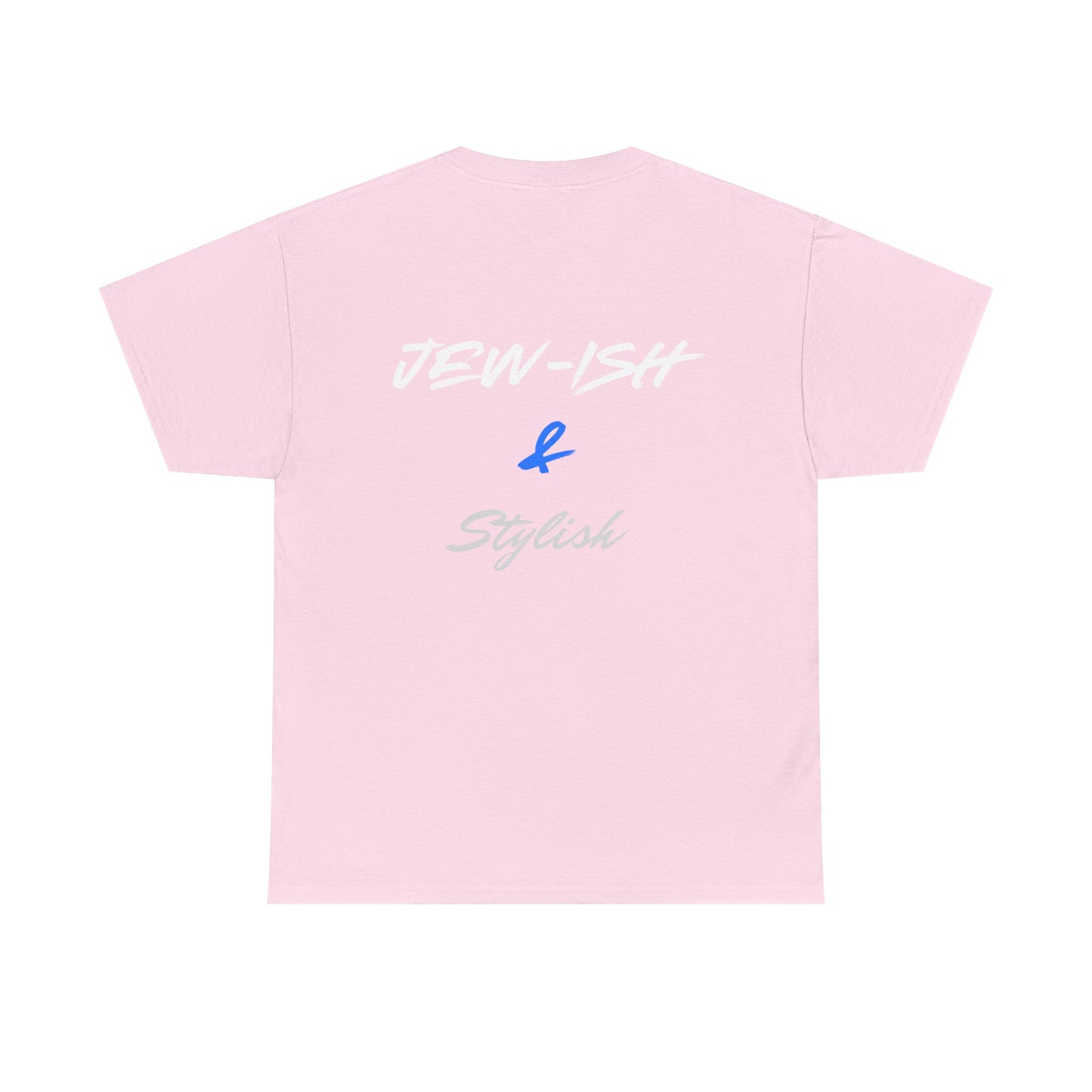 Jew-ish and Stylish T-Shirt – Minimal Front, Bold Back (Multiple Colors)