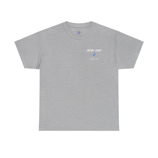 Jew-ish and Stylish T-Shirt – Minimal Front, Bold Back (Multiple Colors)
