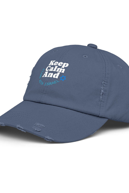 Keep Calm – Stand with Israel Distressed Cap