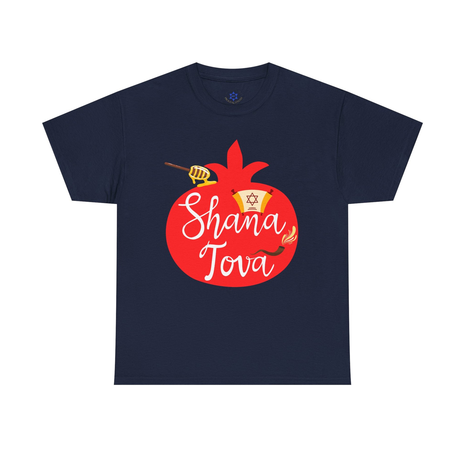 Shana Tova T-Shirt – Rosh Hashanah Pomegranate Design (Multiple Colors)