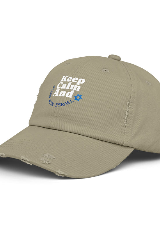Keep Calm – Stand with Israel Distressed Cap
