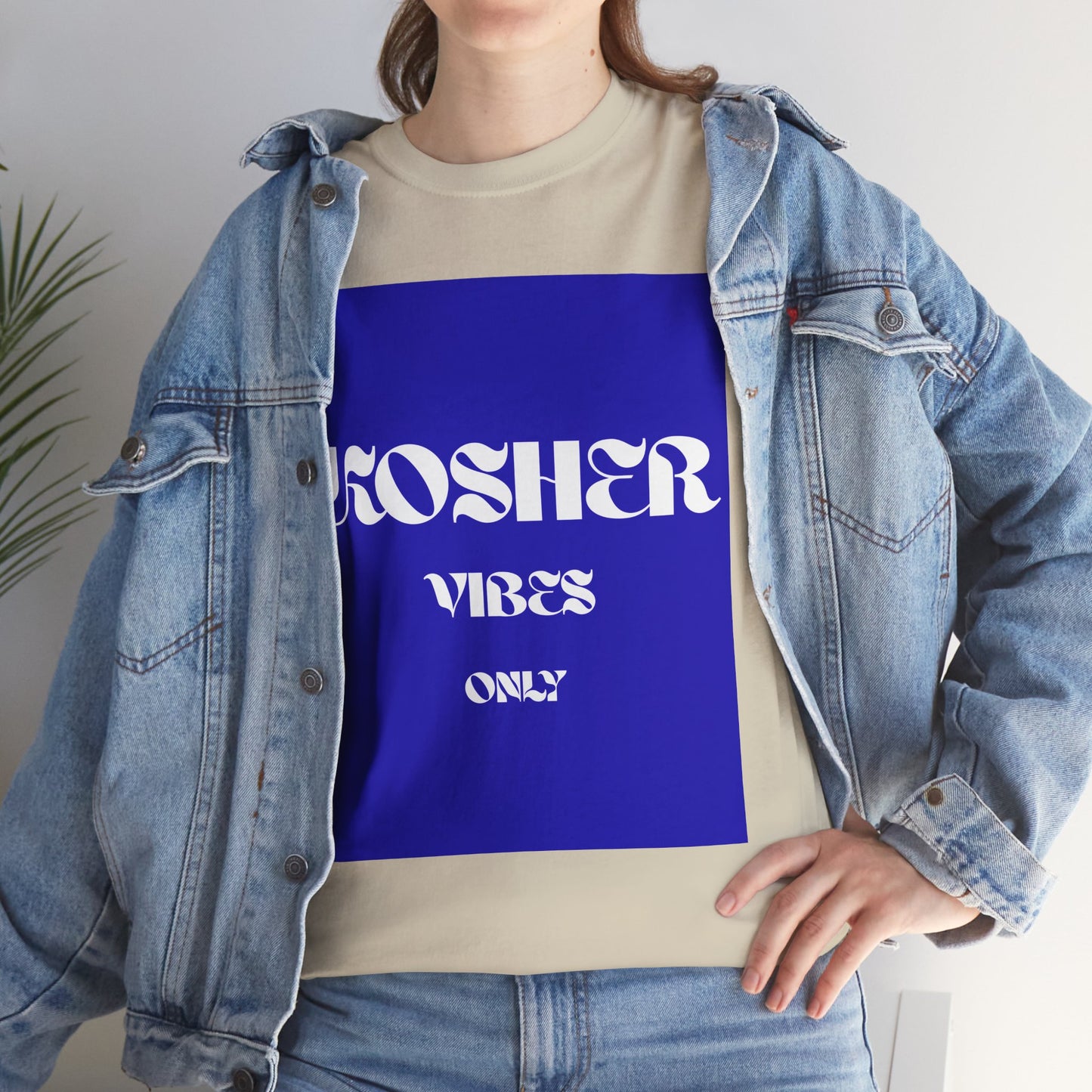 Kosher Vibes Only T-Shirt – Trendy Am Israel Chai Club -Variety of Colors