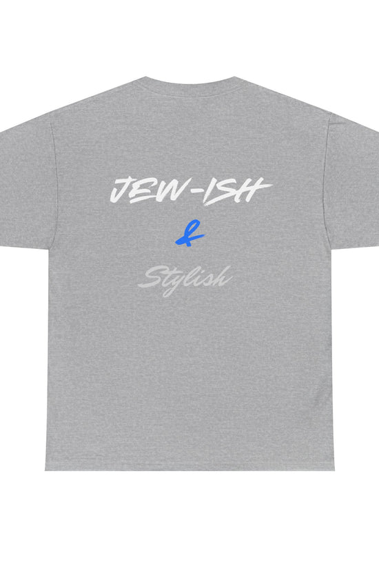 Jew-ish and Stylish T-Shirt – Minimal Front, Bold Back (Multiple Colors)