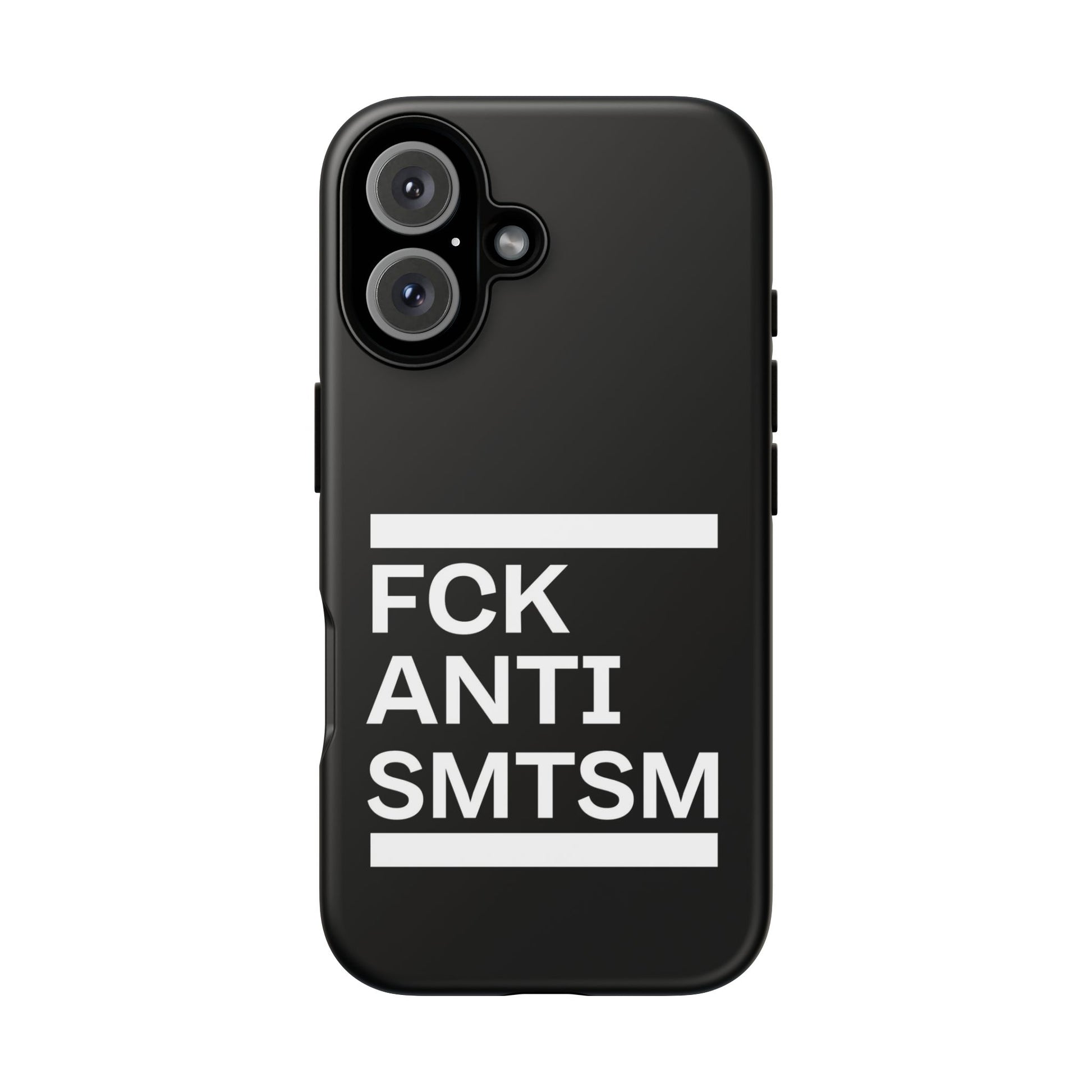 iPhone 16 "FCK ANTISMTSM" protective Phone cover.