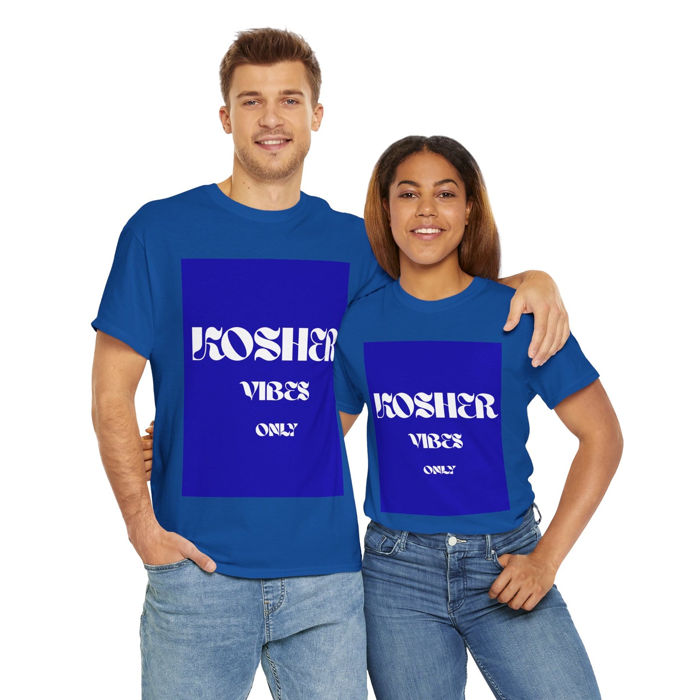 Kosher Vibes Only T-Shirt – Trendy Am Israel Chai Club -Variety of Colors