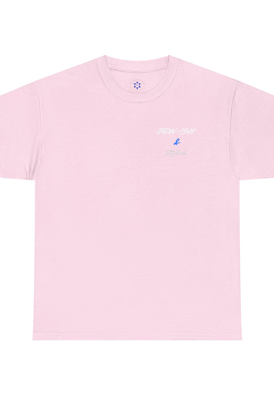 Jew-ish and Stylish T-Shirt – Minimal Front, Bold Back (Multiple Colors)