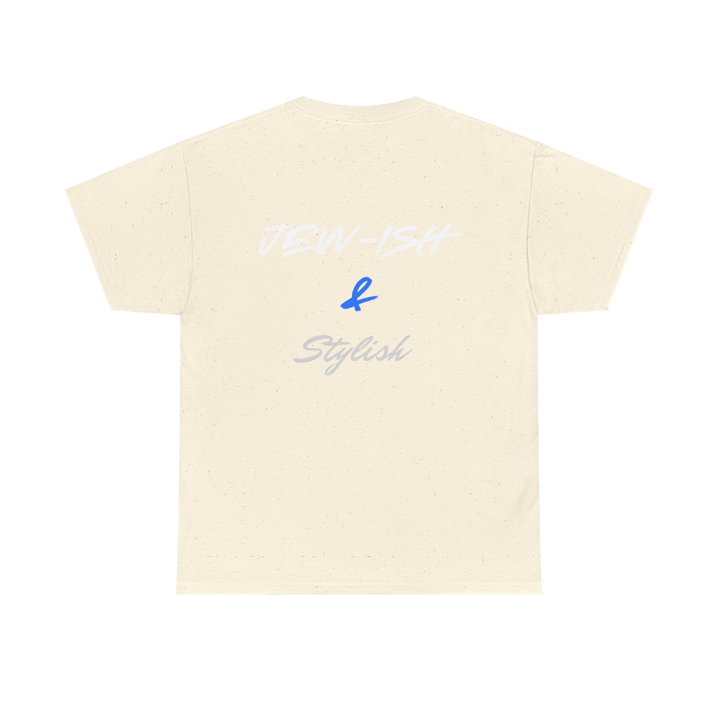 Jew-ish and Stylish T-Shirt – Minimal Front, Bold Back (Multiple Colors)