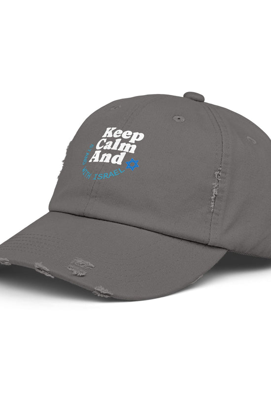 Keep Calm – Stand with Israel Distressed Cap