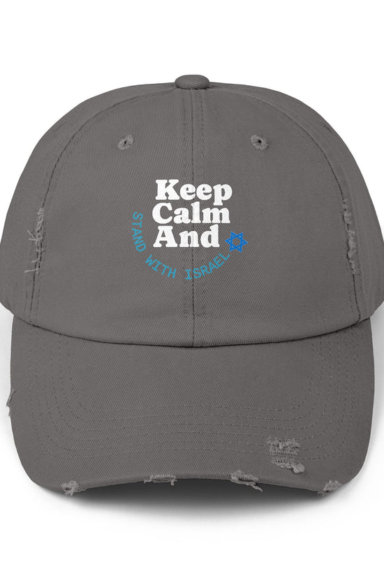Keep Calm – Stand with Israel Distressed Cap