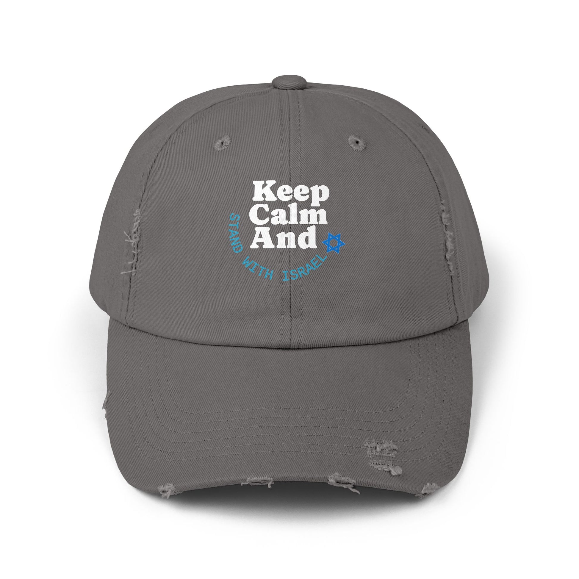 Keep Calm – Stand with Israel Distressed Cap