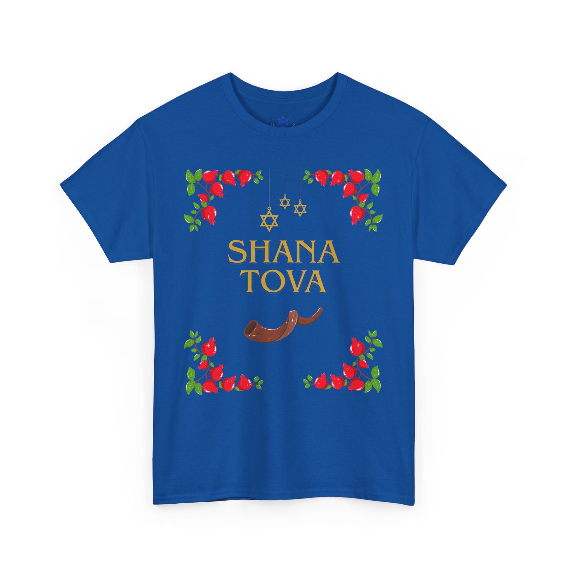 Shana Tova T-Shirt – Rosh Hashanah Pomegranates & Shofar (Multiple Colors)
