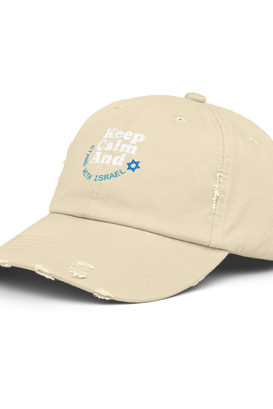 Keep Calm – Stand with Israel Distressed Cap