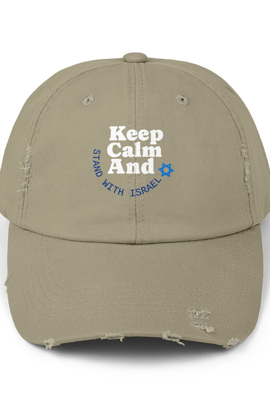 Keep Calm – Stand with Israel Distressed Cap