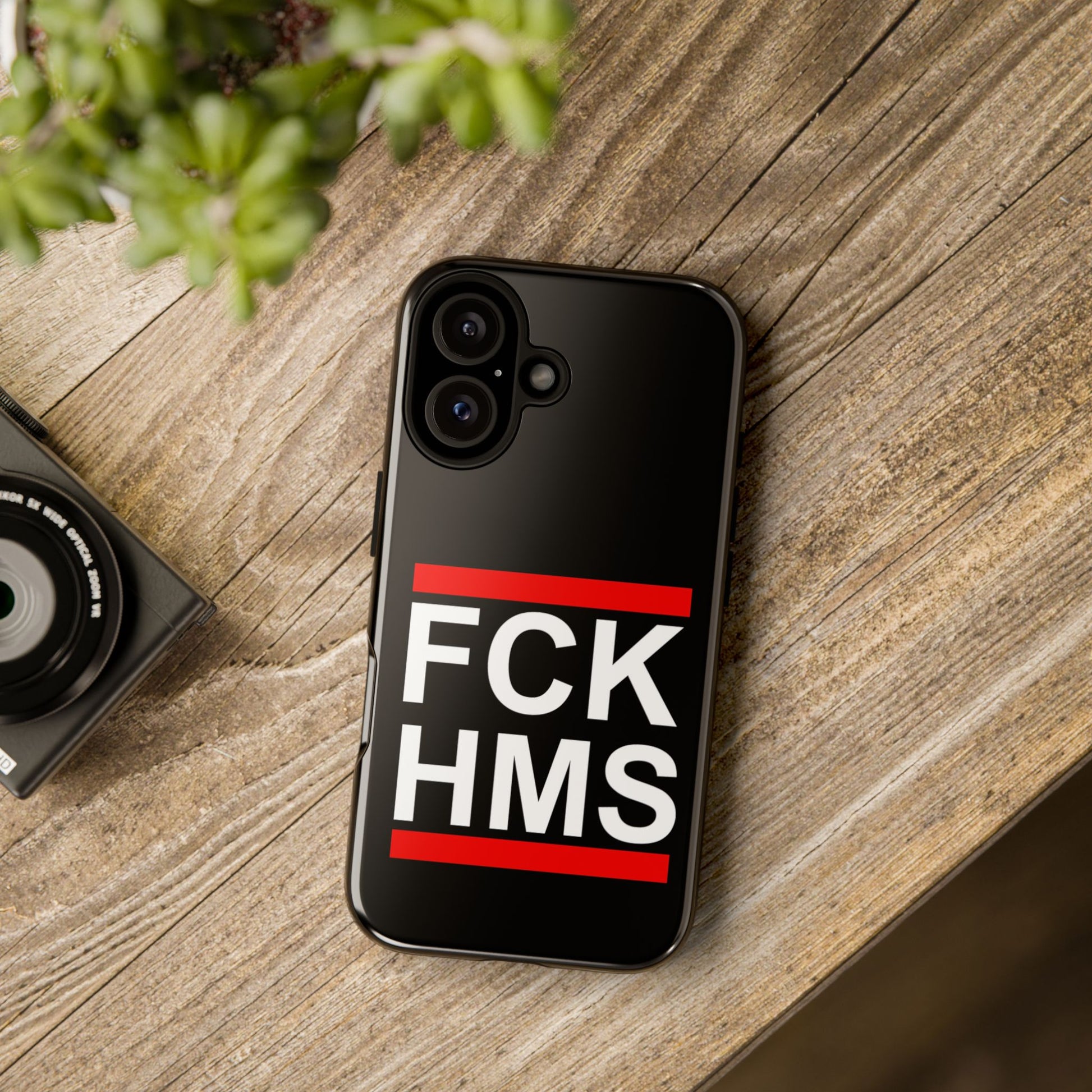iPhone 16 "FCK HMS" protective Phone cover.
